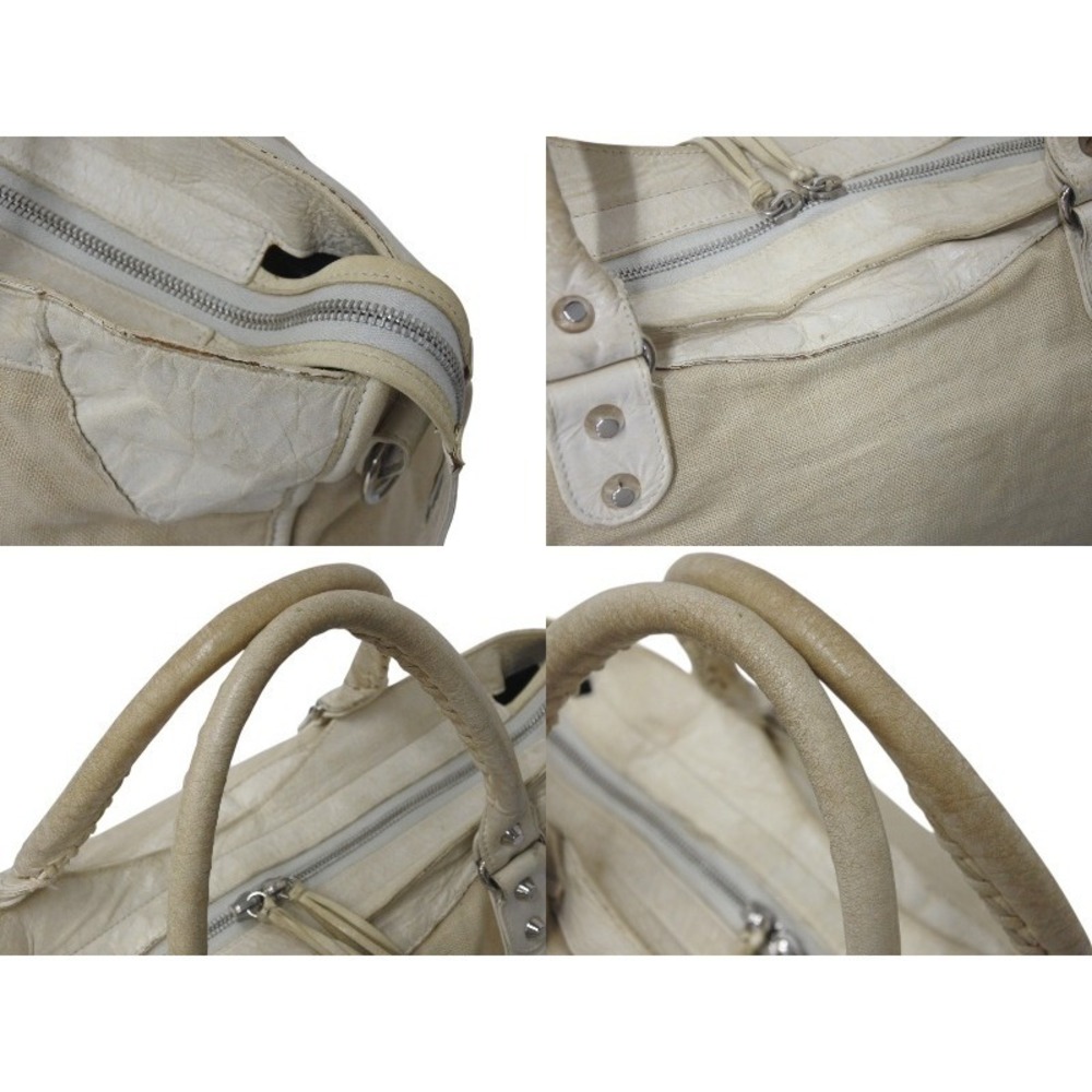 BALENCIAGA Part Time Handbag Shoulder Bag Cream Leather - Picture 6 of 10